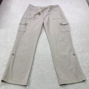 LL Bean Cargo Pants Size 12 Regular Favorite Fit Khaki Adjustable Leg Outdoor